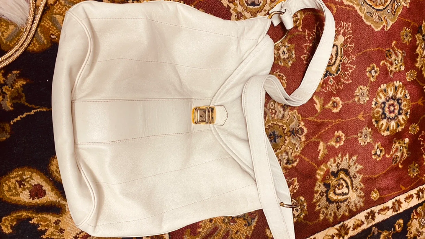 Moschino White Leather Shoulder Bag