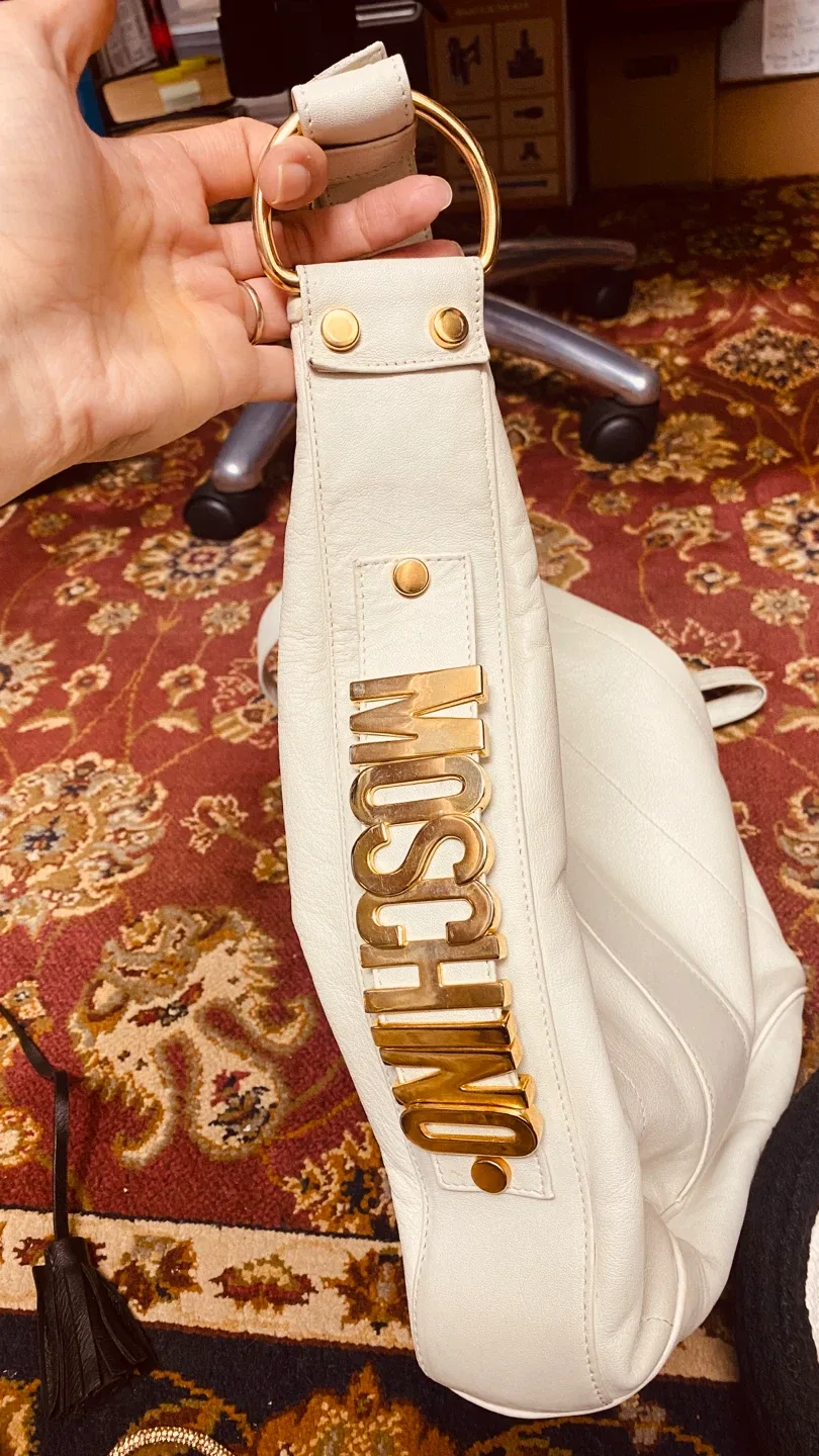 Moschino White Leather Shoulder Bag image indicator(4)