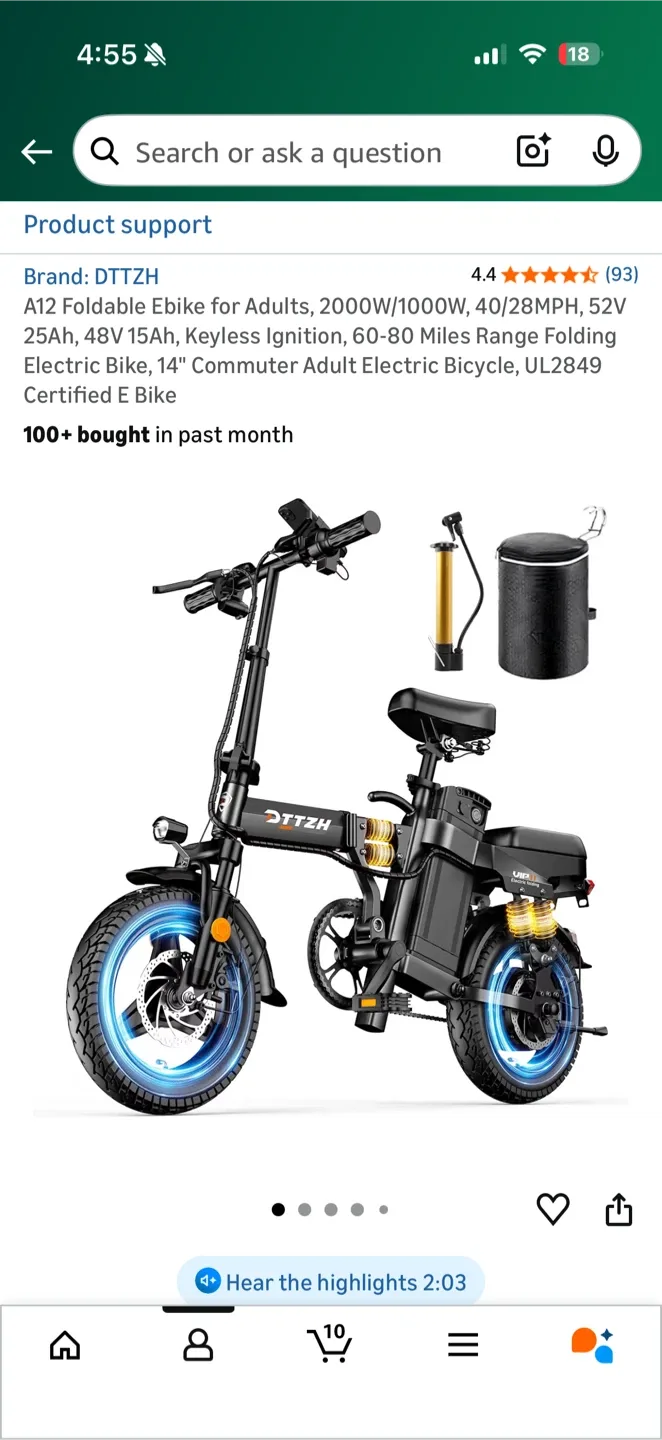 DTTZH A12 Foldable Ebike