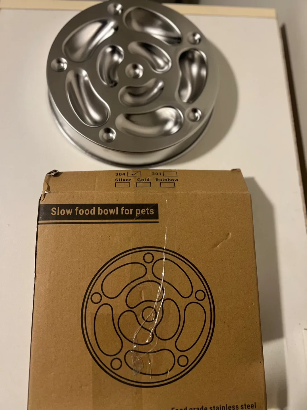 Slow Food Bowl for Pets - Silver image indicator(2)