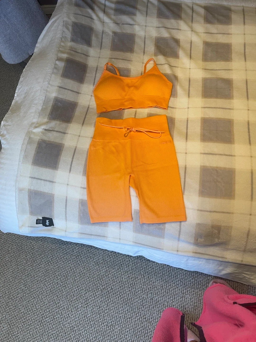 Orange Ribbed Activewear Set image indicator(4)