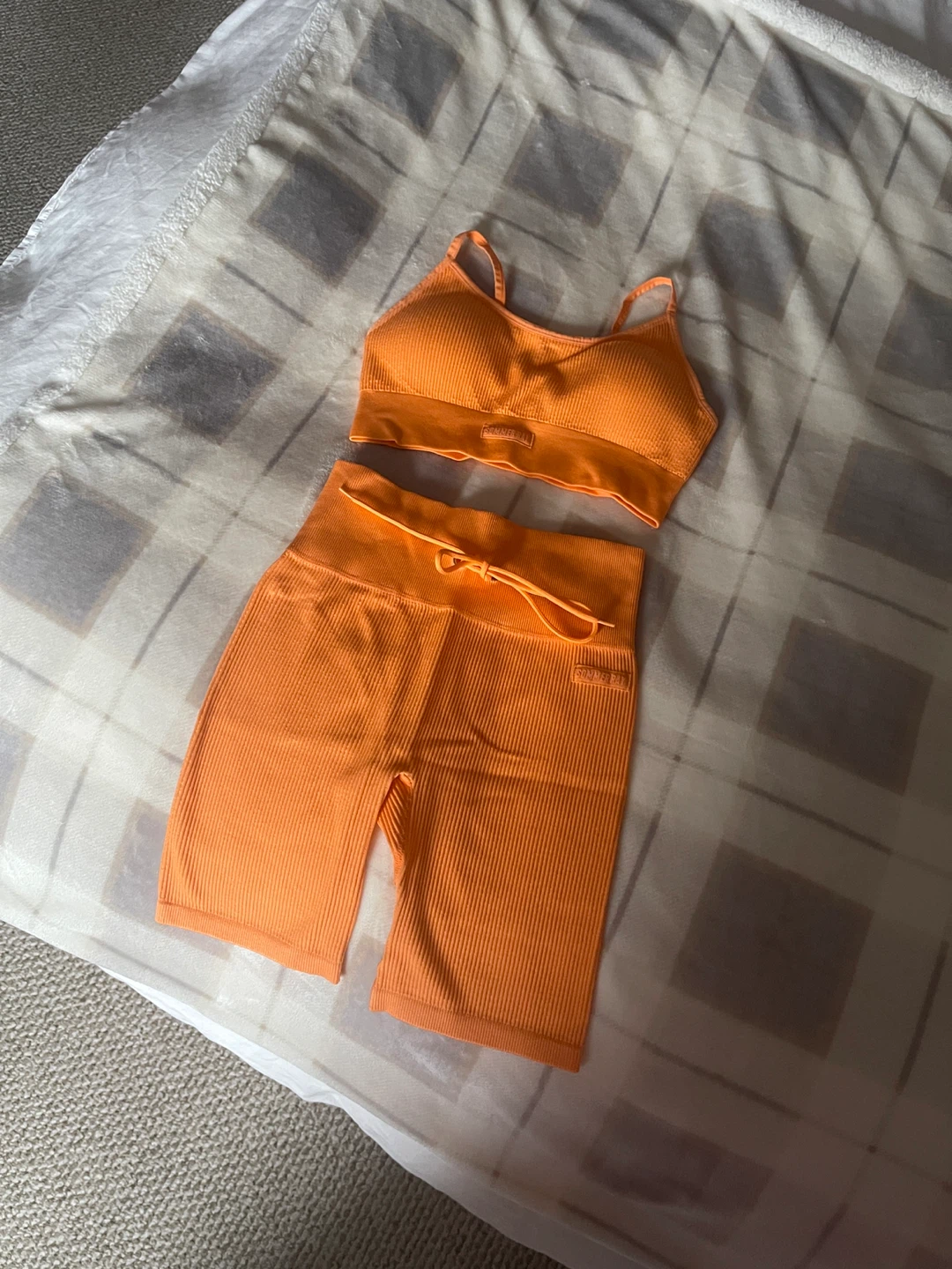 Orange Ribbed Activewear Set - photo 3