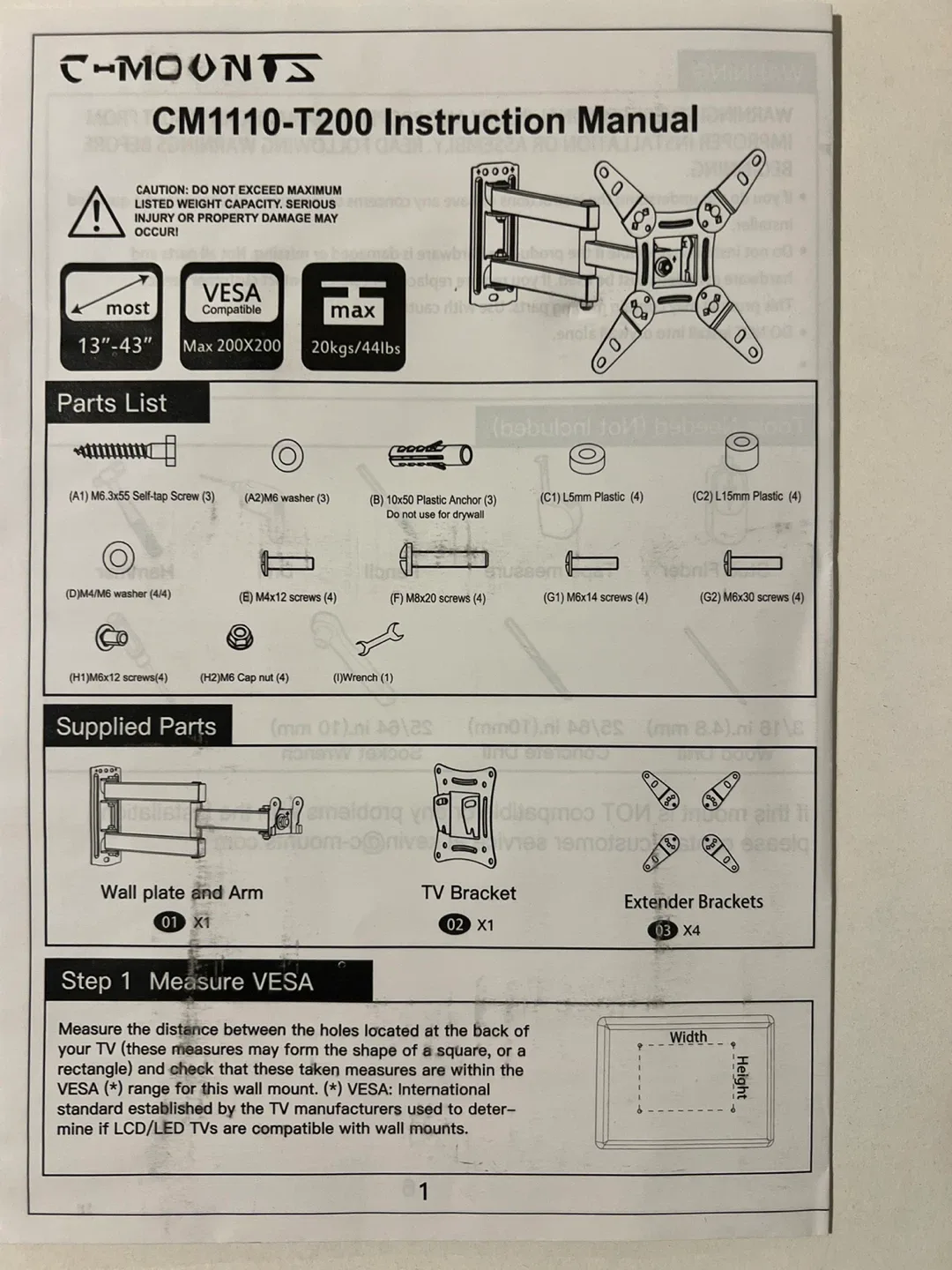 Full Motion TV Wall Mount image indicator(4)