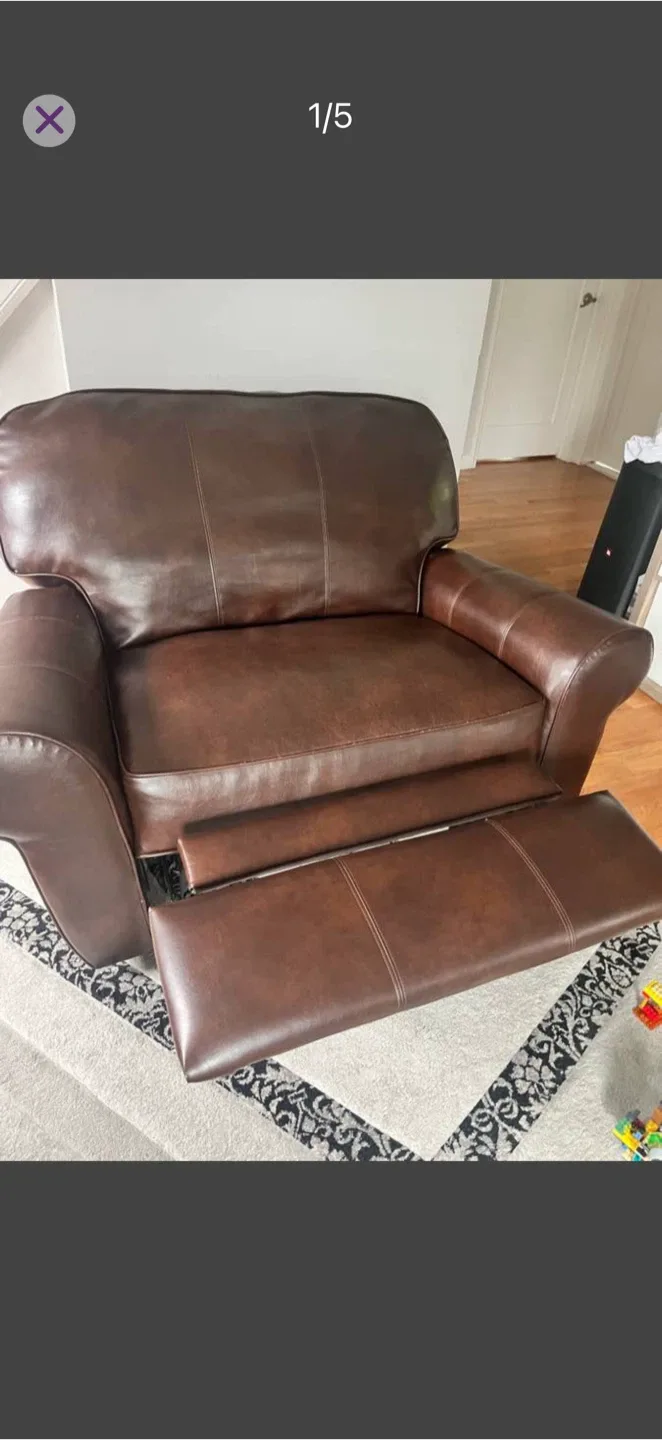Brown Leather Recliner Chair
