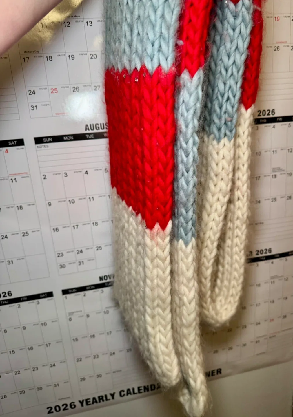 Handmade Scarf in Chicago Flag Colors — One of a Kind image indicator(3)