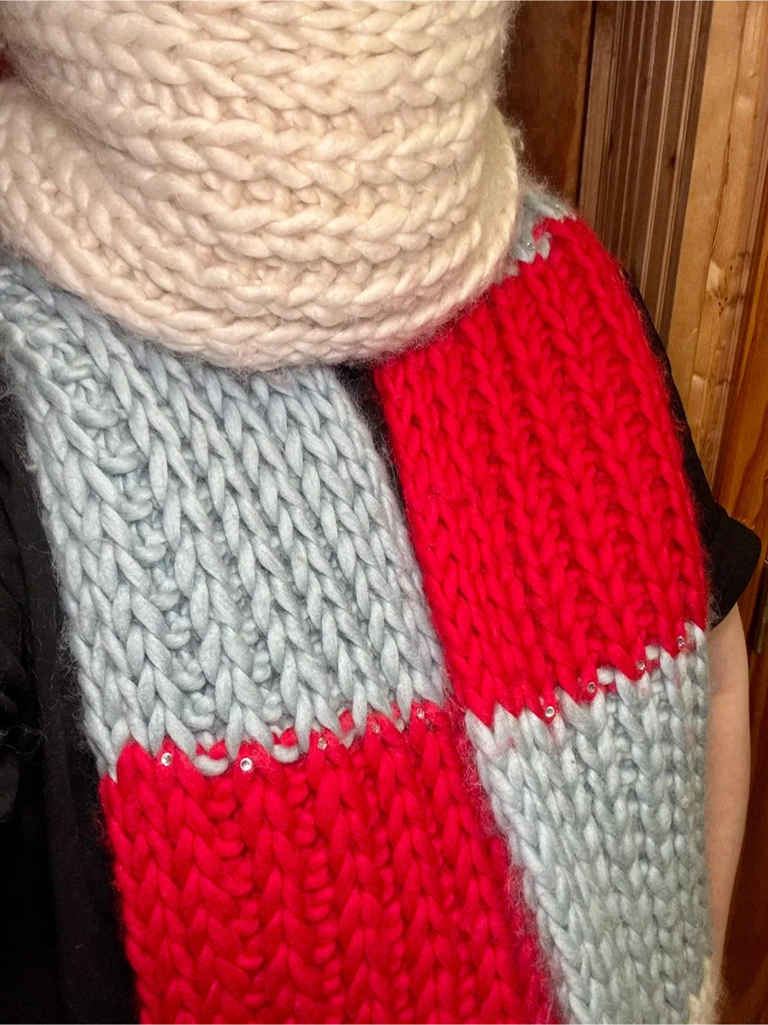 Handmade Scarf in Chicago Flag Colors — One of a Kind image indicator(2)