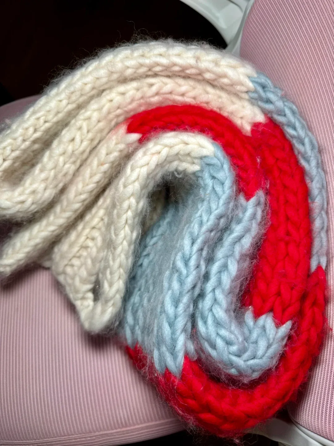 Handmade Scarf in Chicago Flag Colors — One of a Kind image indicator(4)