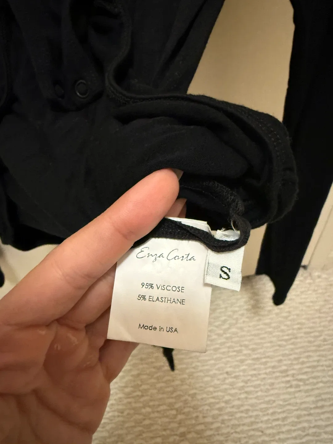 Enza Costa Black Bodysuit - Size Small image indicator(5)