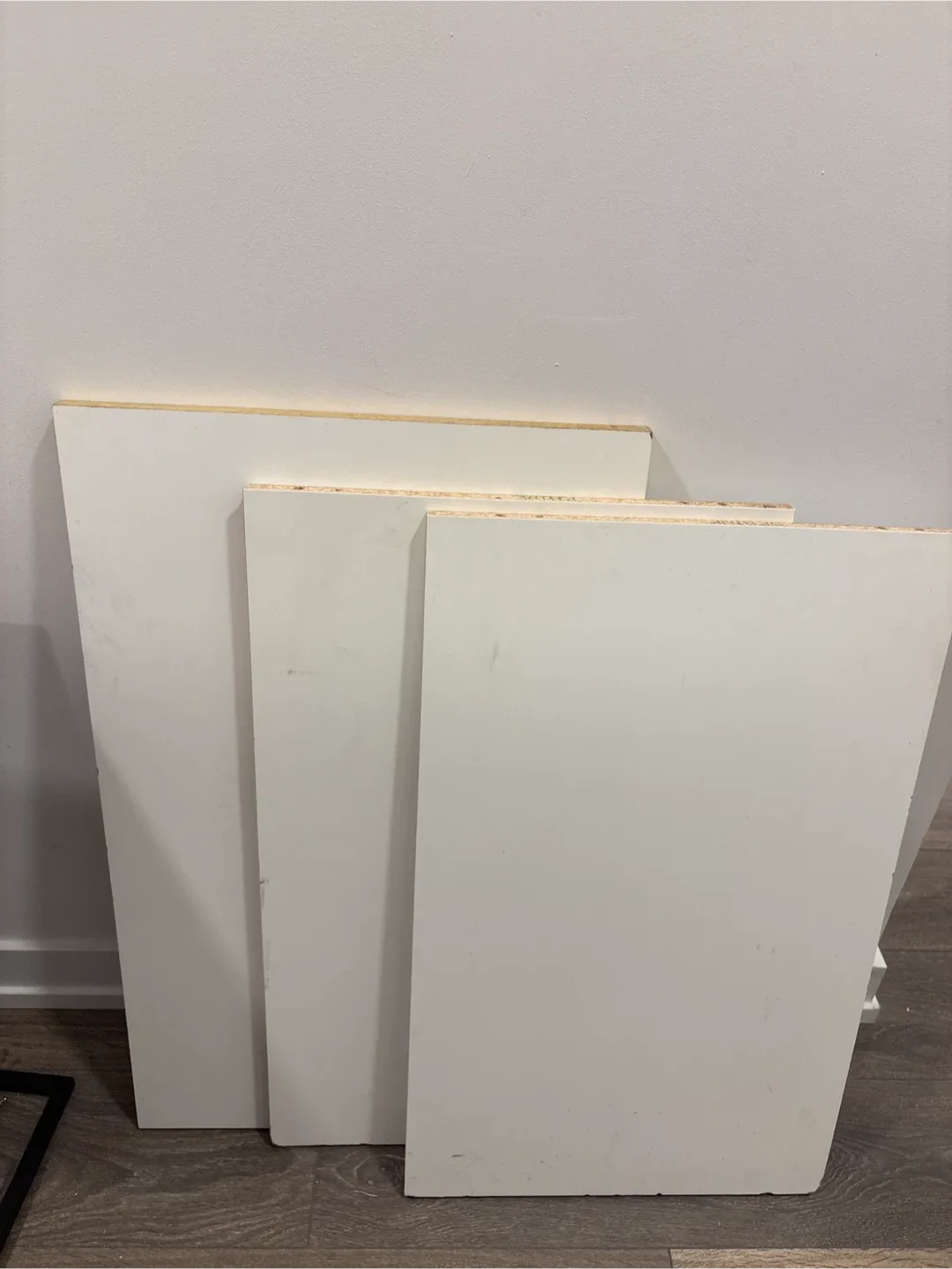 Three White wooden board
