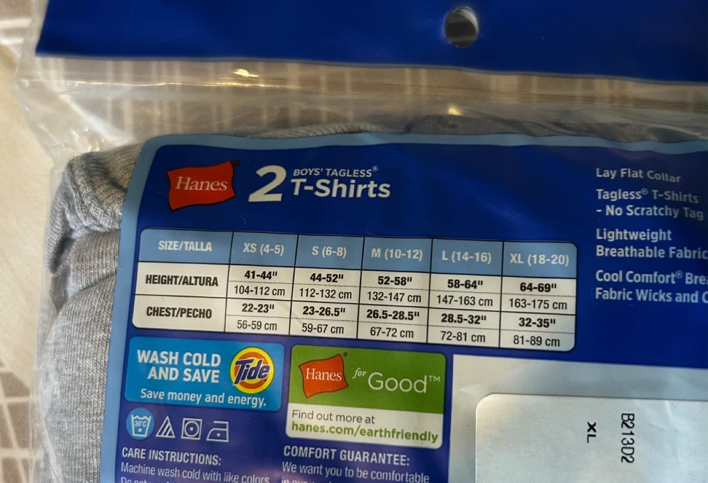🔥🆕🔥Hanes Boys’ Tagless T-Shirts 2-Pack - Gray and Black image indicator(3)