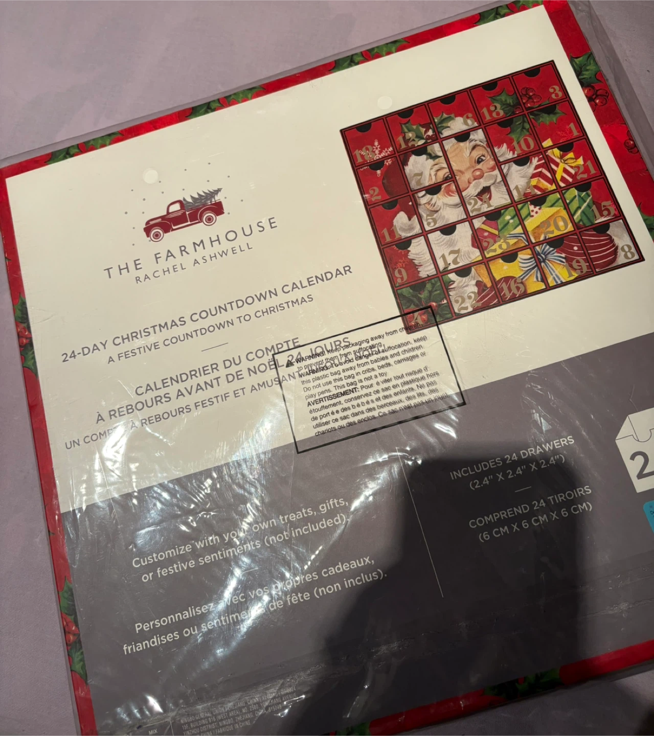 BNIB Christmas Countdown Advent Calendar with Santa Design - photo 2