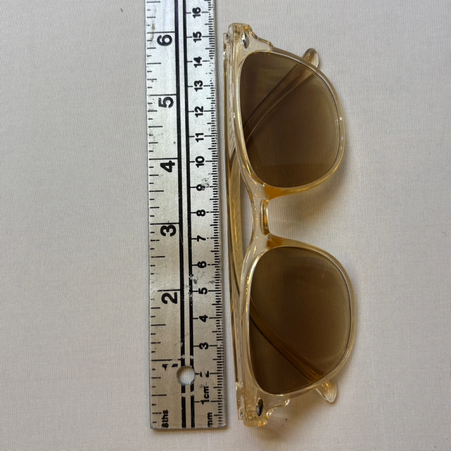 Meet Glasses Clear Nude Square Sunglasses Brown Gradient Lens 2 - photo 2