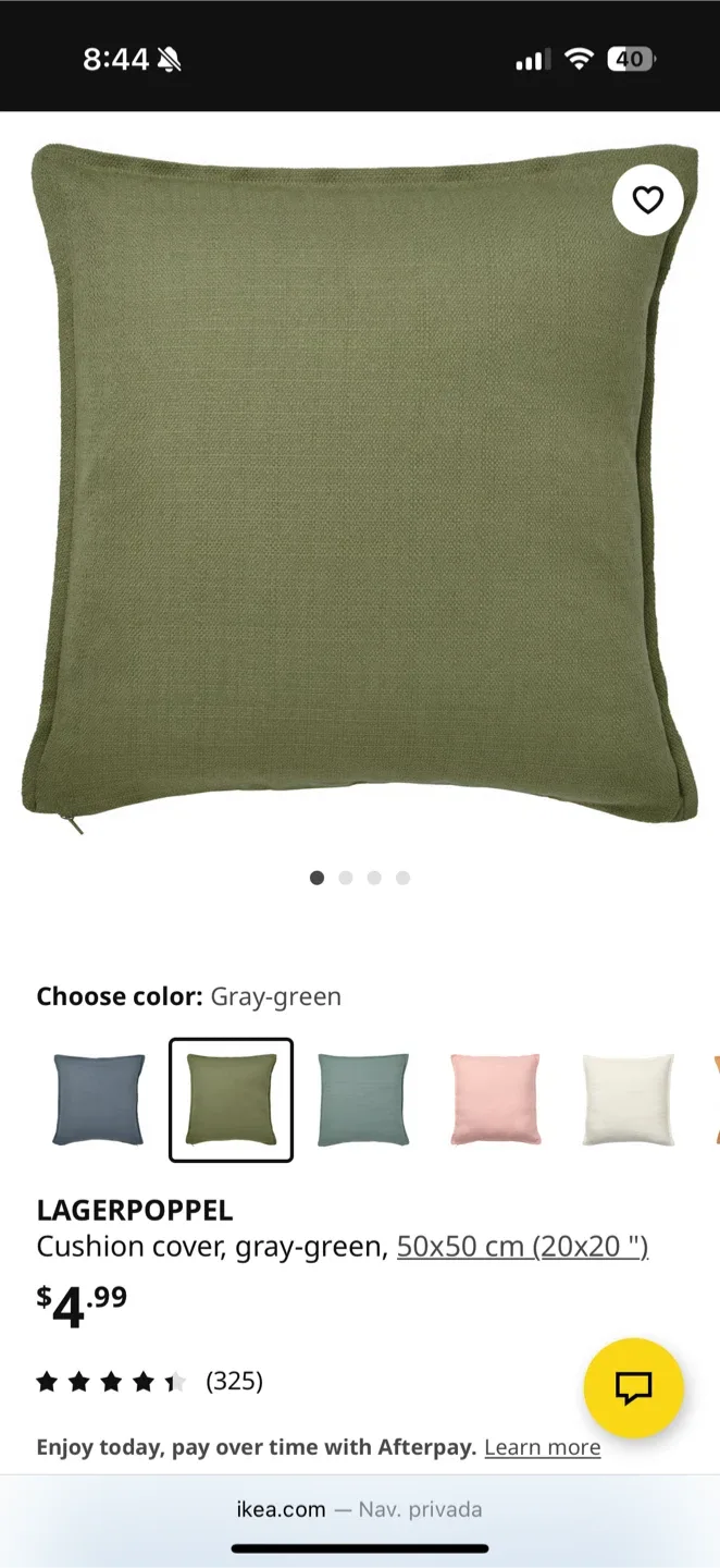 IKEA NEW oliveGreen 4 pieces Cushion Cover (20x20") image indicator(2)