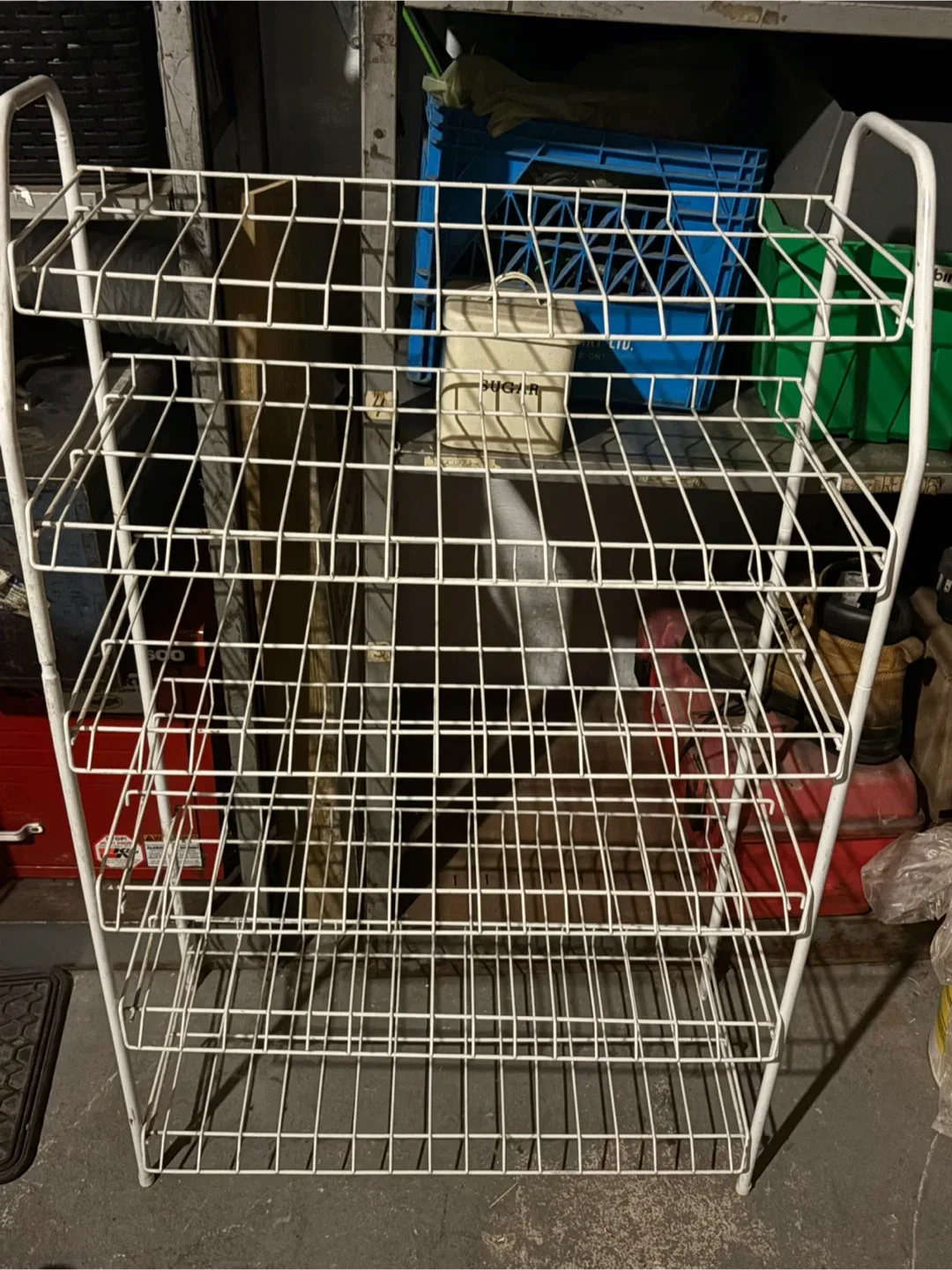 6 tier white metal shoe rack