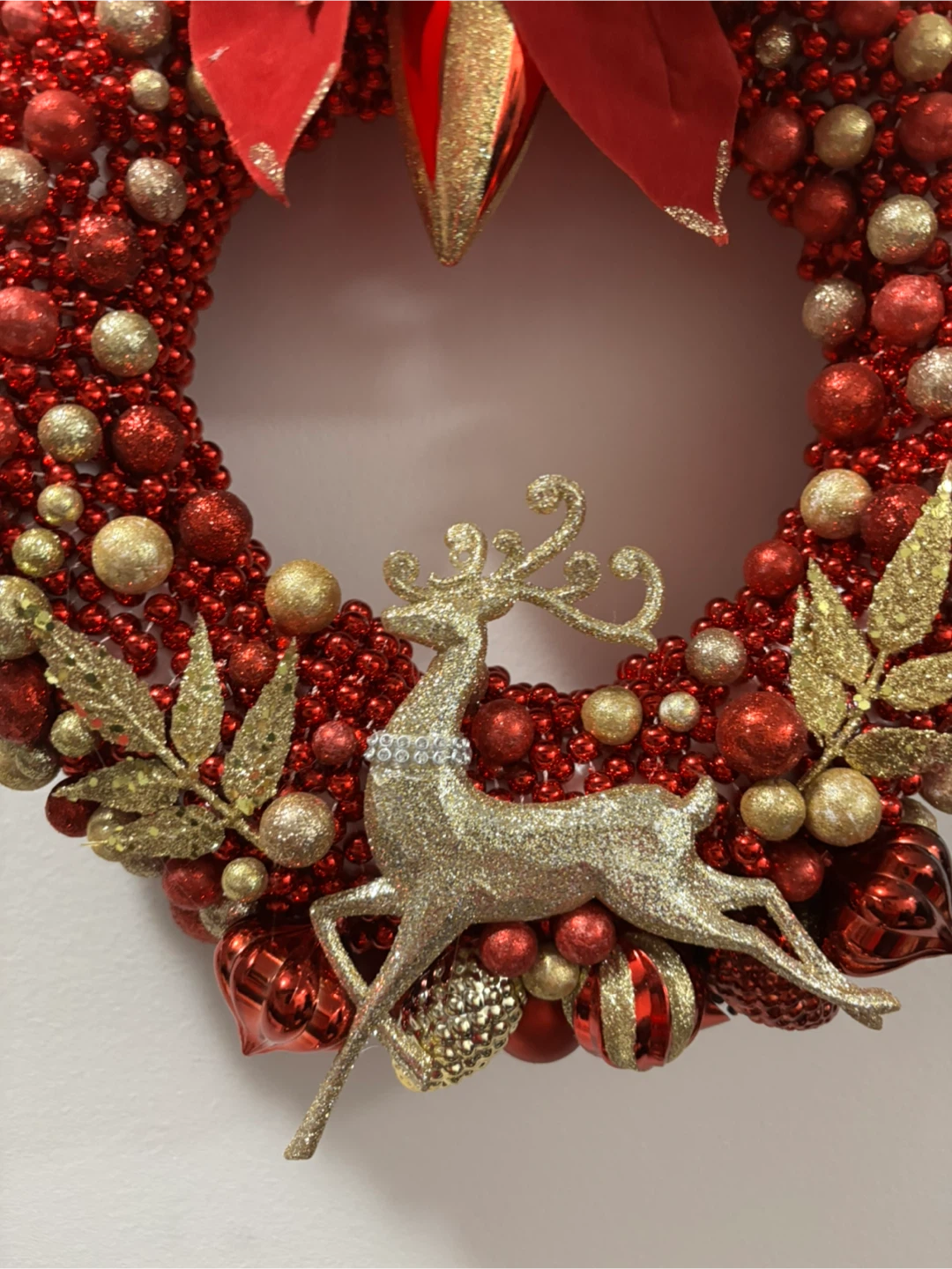 13” Christmas Wreath - Red and Gold - photo 2