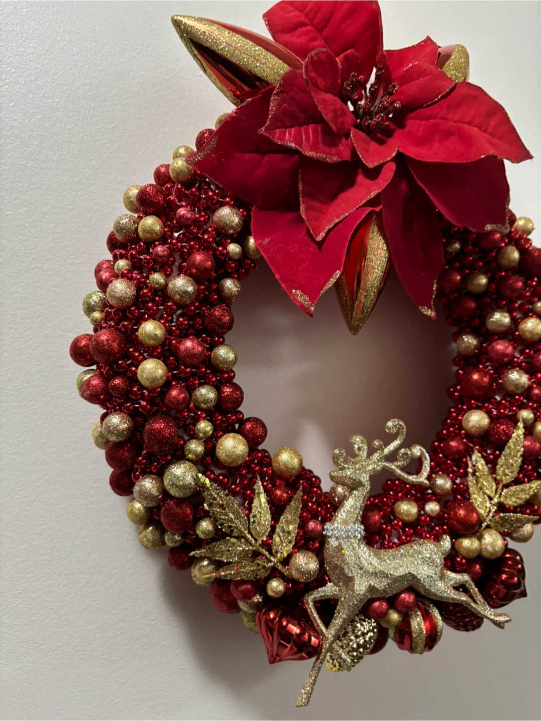13” Christmas Wreath - Red and Gold - photo 3