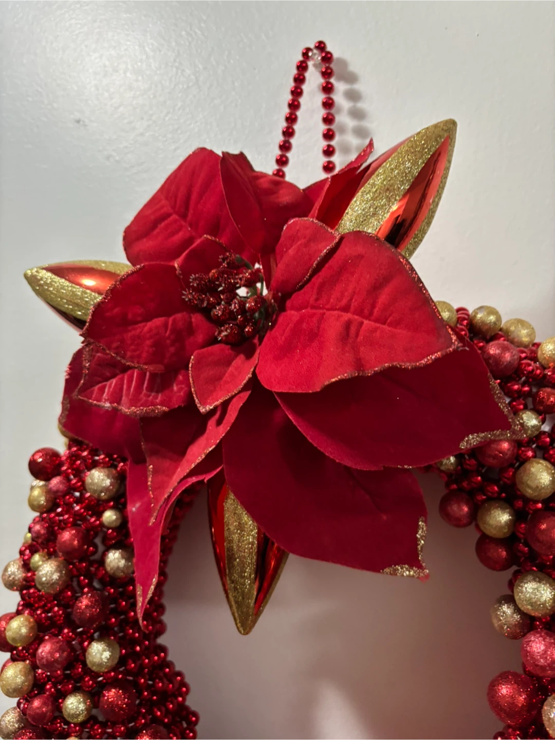 13” Christmas Wreath - Red and Gold - photo 4