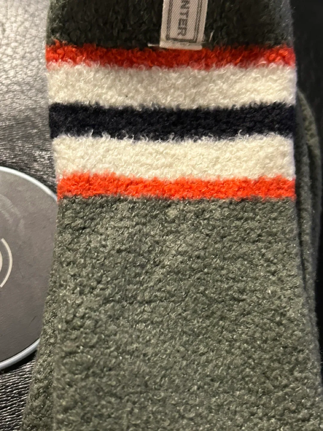 Hunter Olive Green Striped Socks image indicator(2)