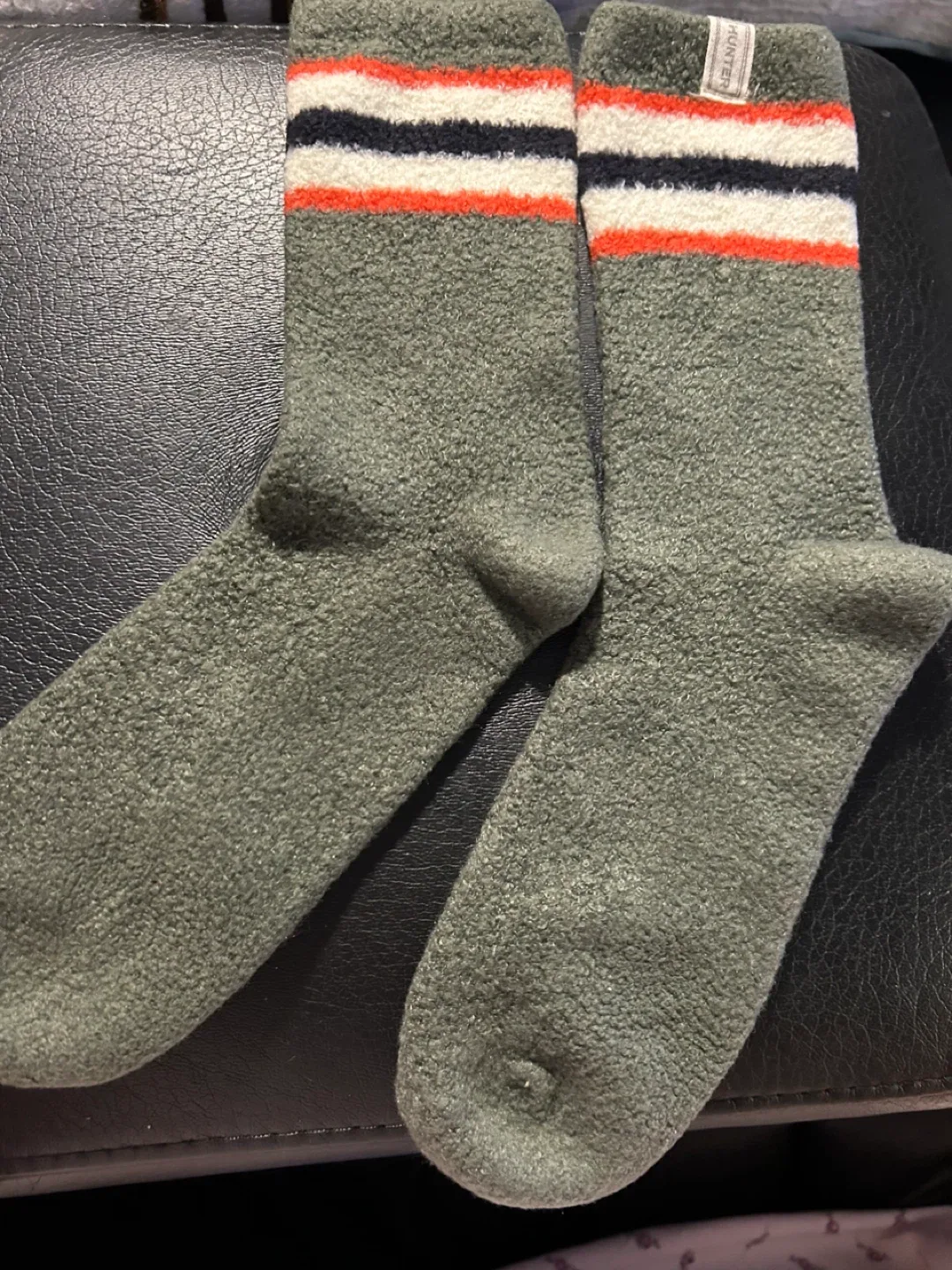 Hunter Olive Green Striped Socks image indicator(3)