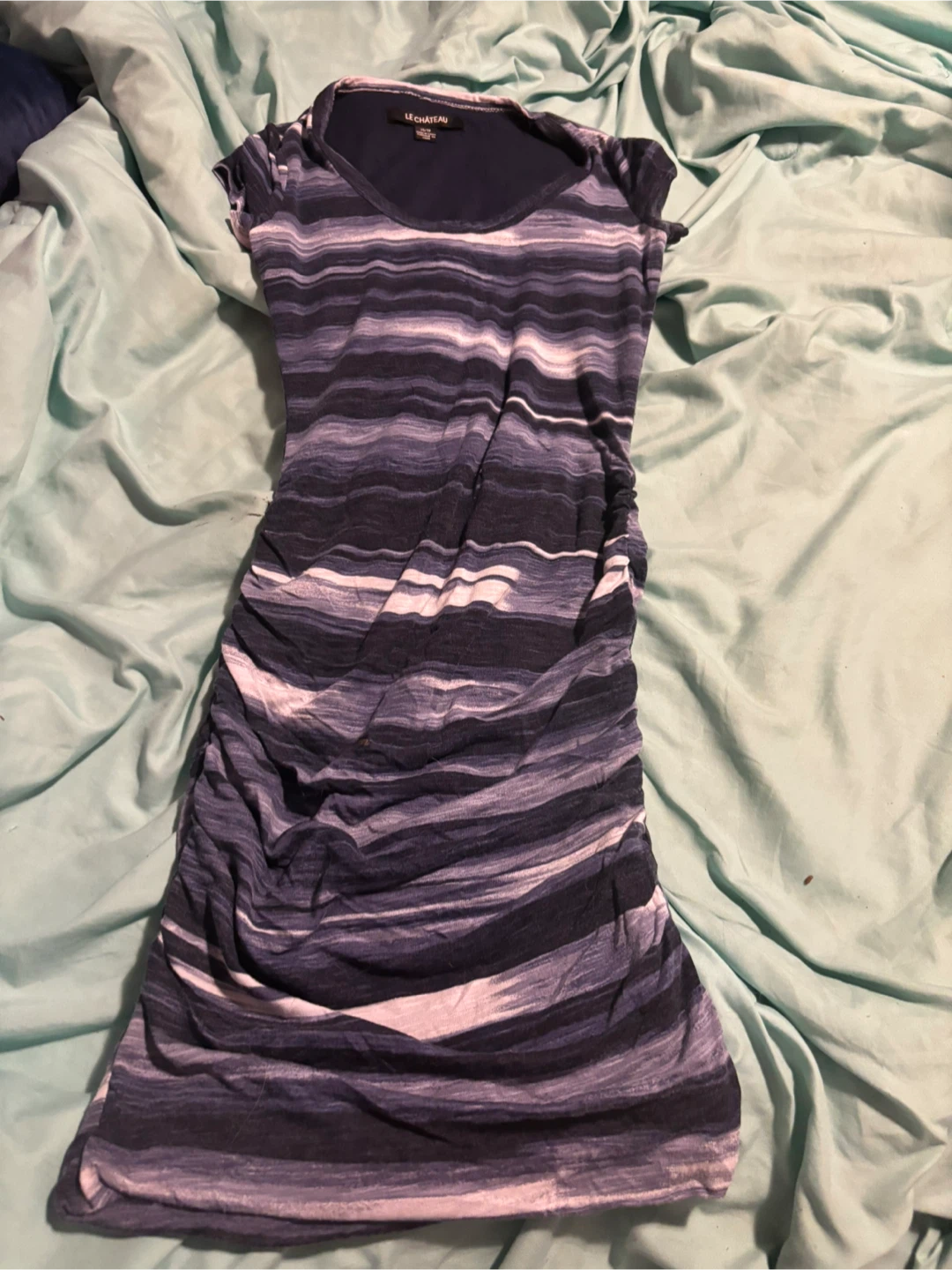 Le Chateau Blue Striped dress- Size Xs