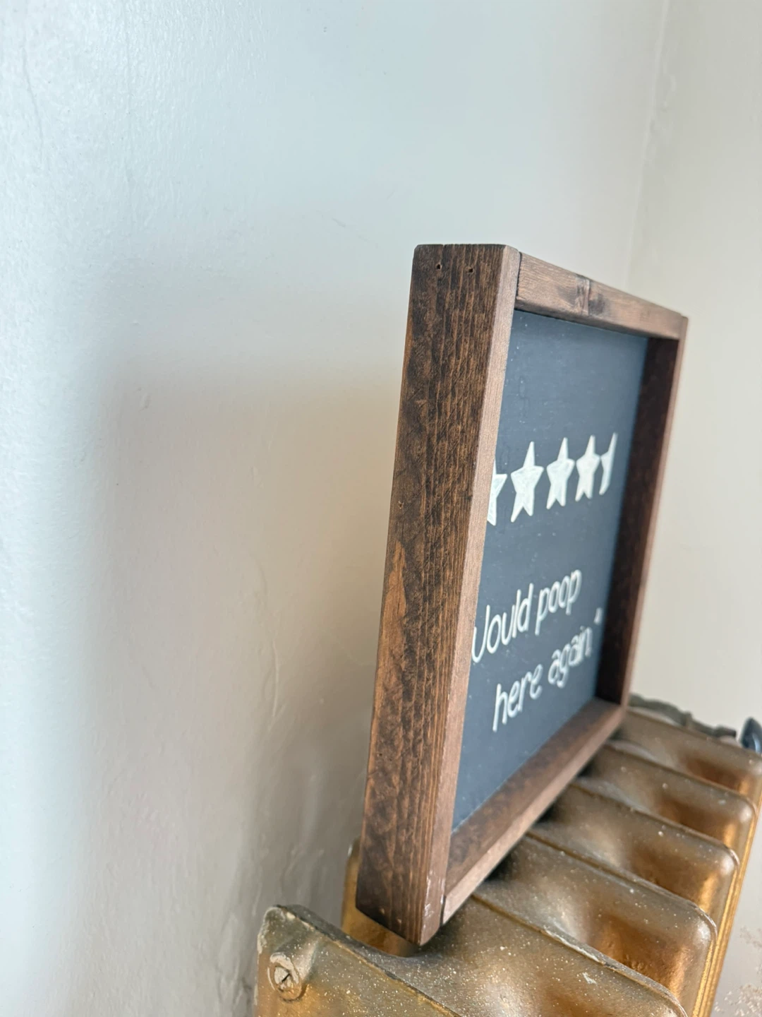 Funny Wood Bathroom Sign - photo 3