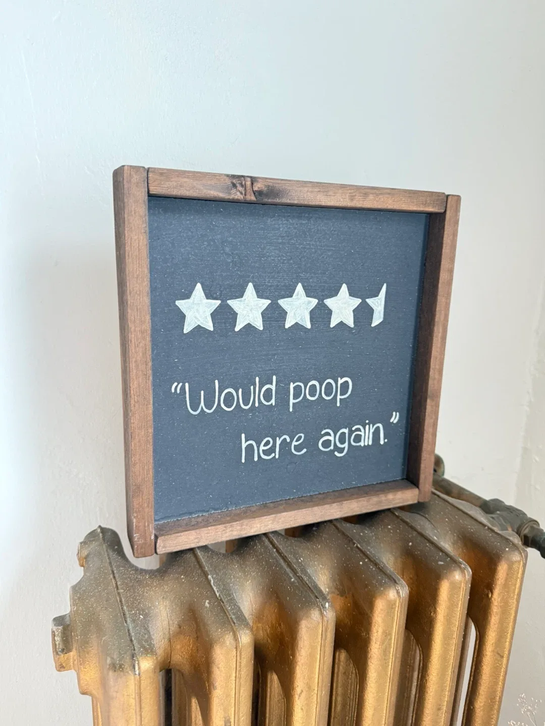 Funny Wood Bathroom Sign