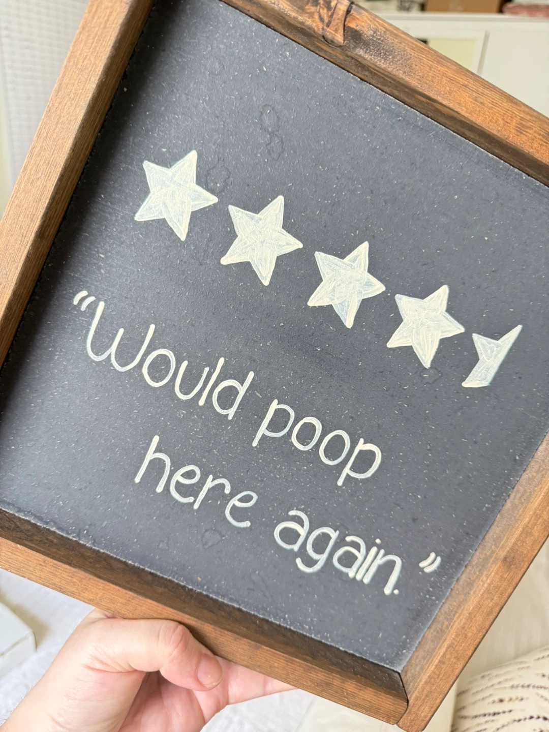 Funny Wood Bathroom Sign - photo 2