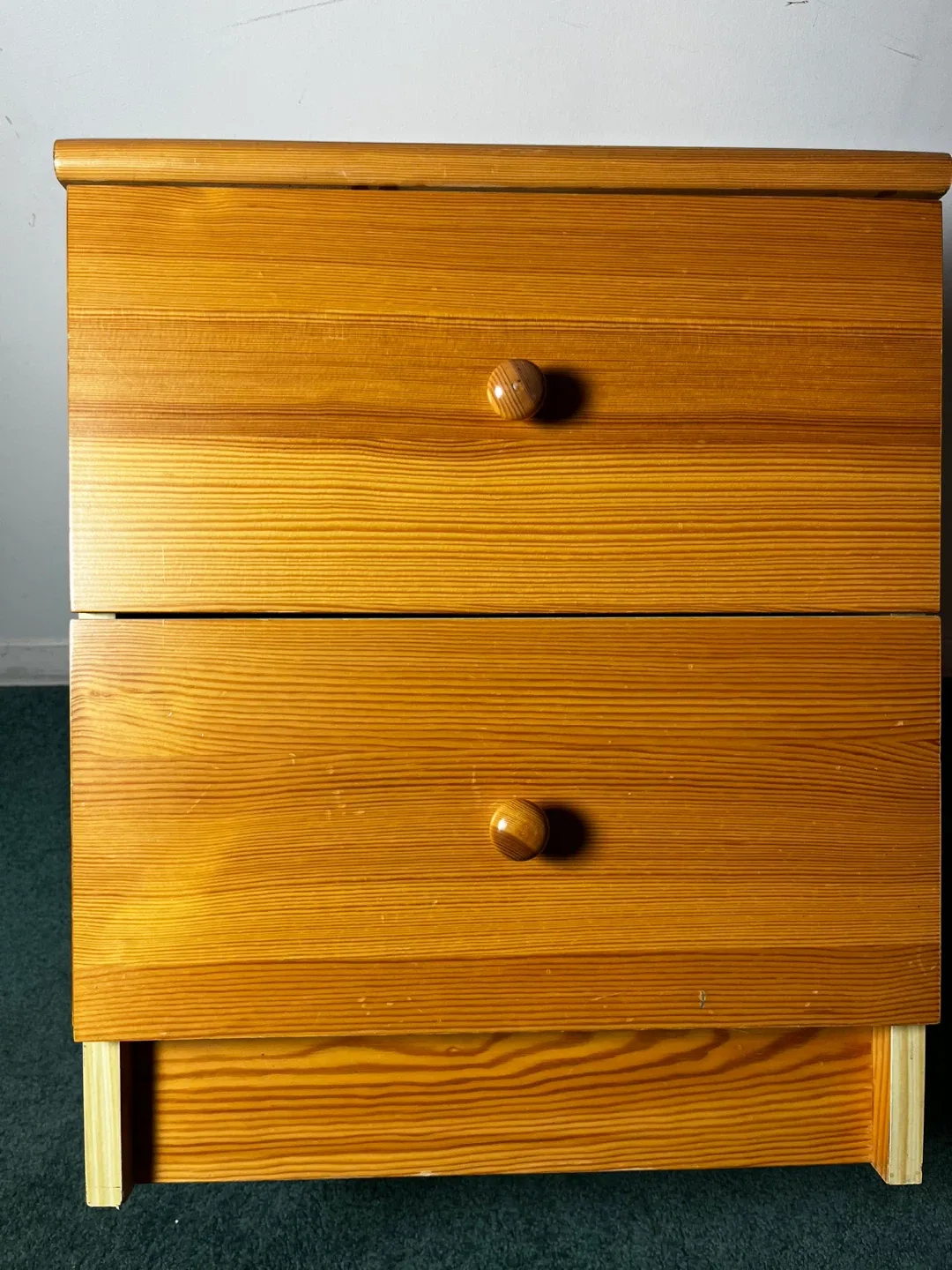 Wooden 2-Drawer Side Table