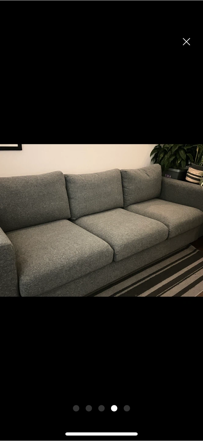IKEA Grey Fabric Sofa - Gently Used - photo 2