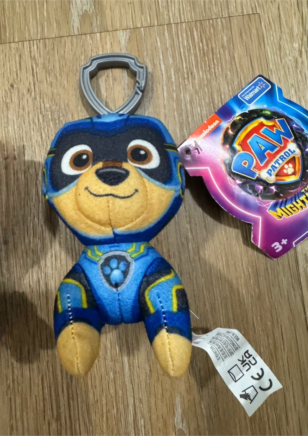 Paw Patrol The Mighty Movie Chase 4” Plush With Keychain Clip