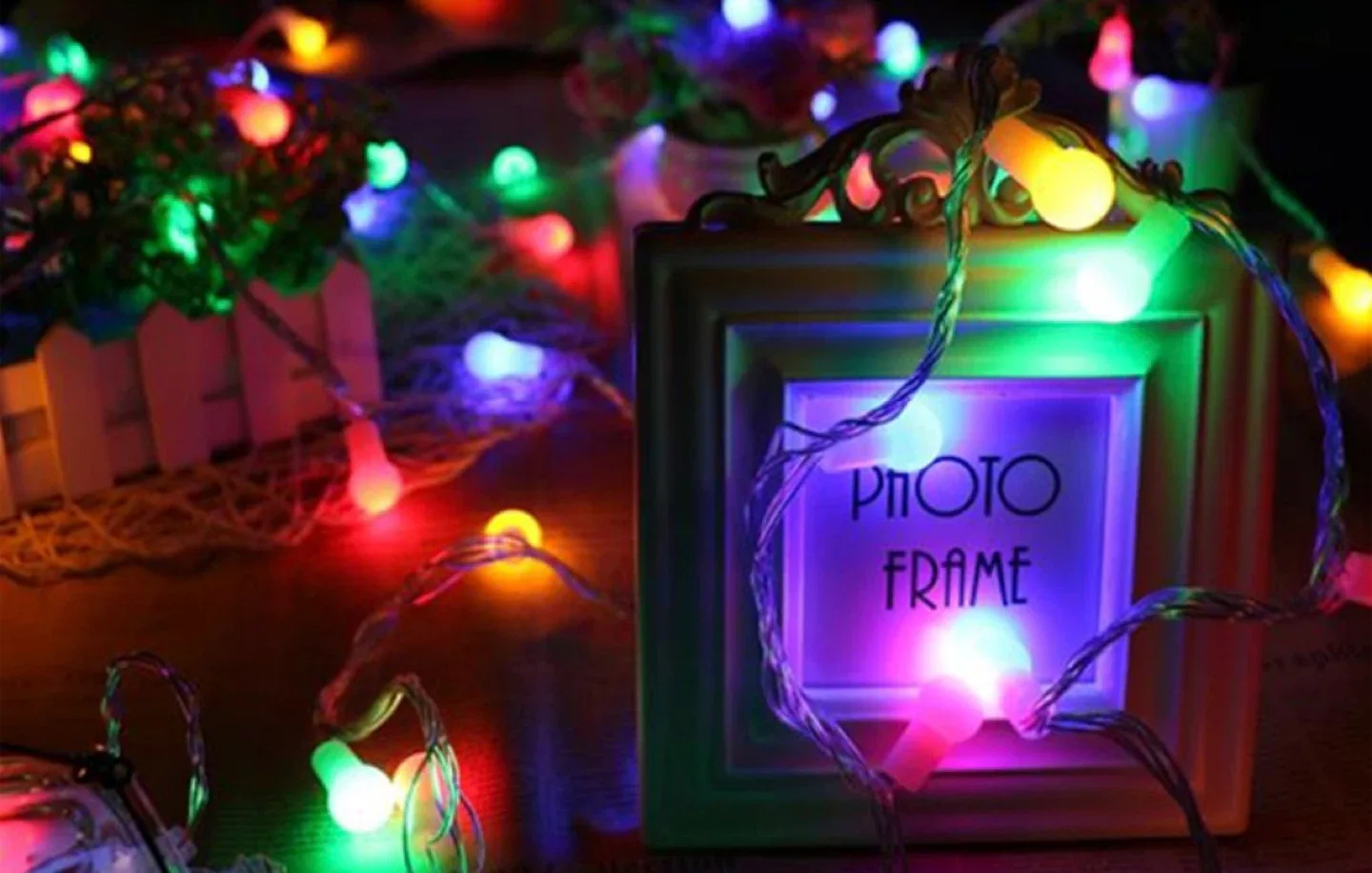 Colorful Fluffy Ball String Lights, flashable