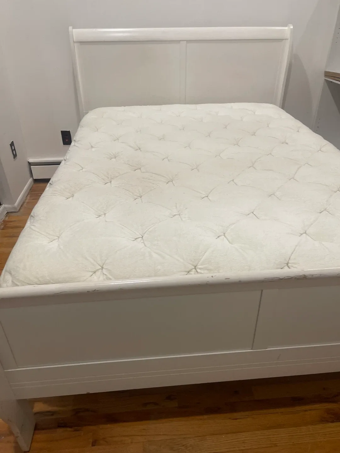 White Bed Frame and Mattress