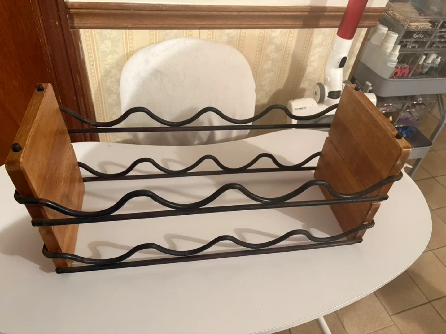 Wine Rack - Wood and wrought iron