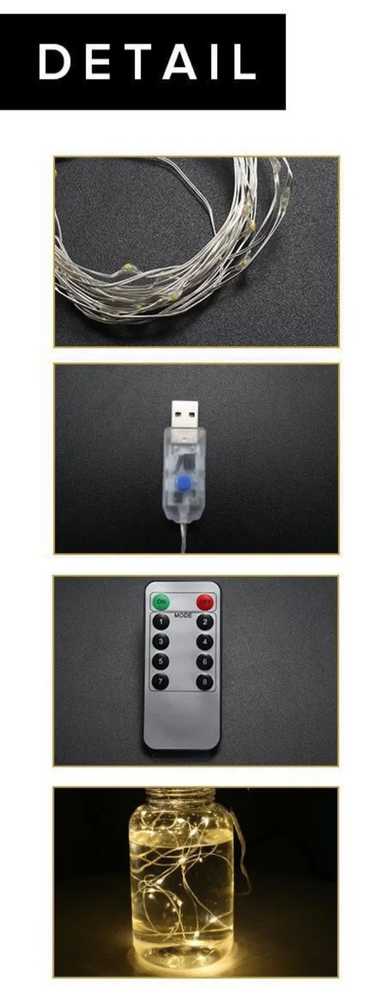 Curtain Lights Christmas lights with USB and Remote image indicator(4)