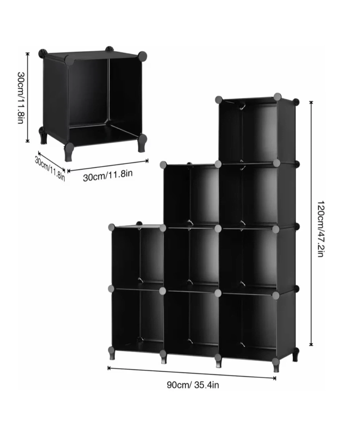 Cube Storage Shelves - Black - photo 2