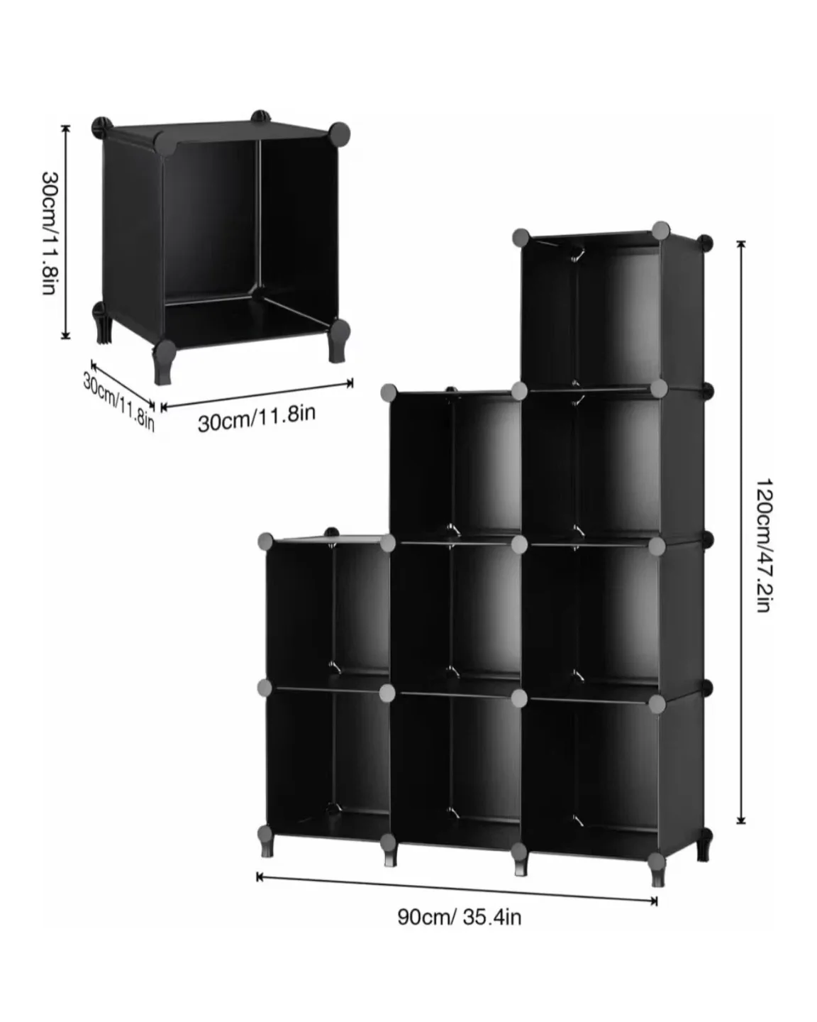 Cube Storage Shelves - Black image indicator(2)