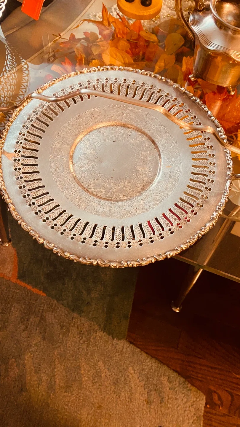 Coronet Plate E.P. Copper Serving Dish