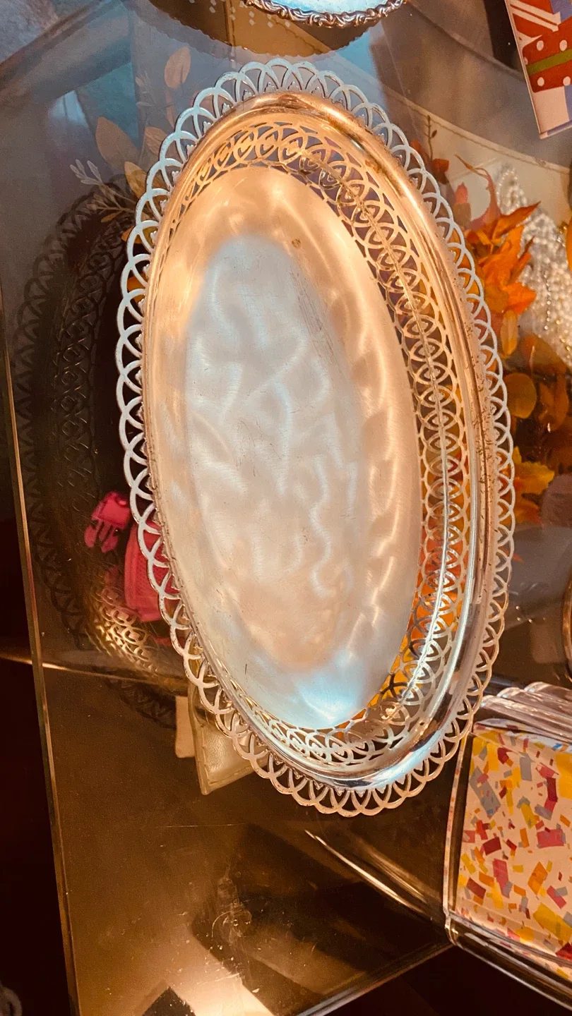 Vintage Silver Plated Serving Tray
