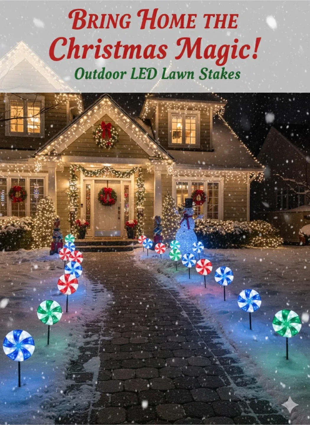 6-Piece LED Lawn Stakes - Christmas Decor