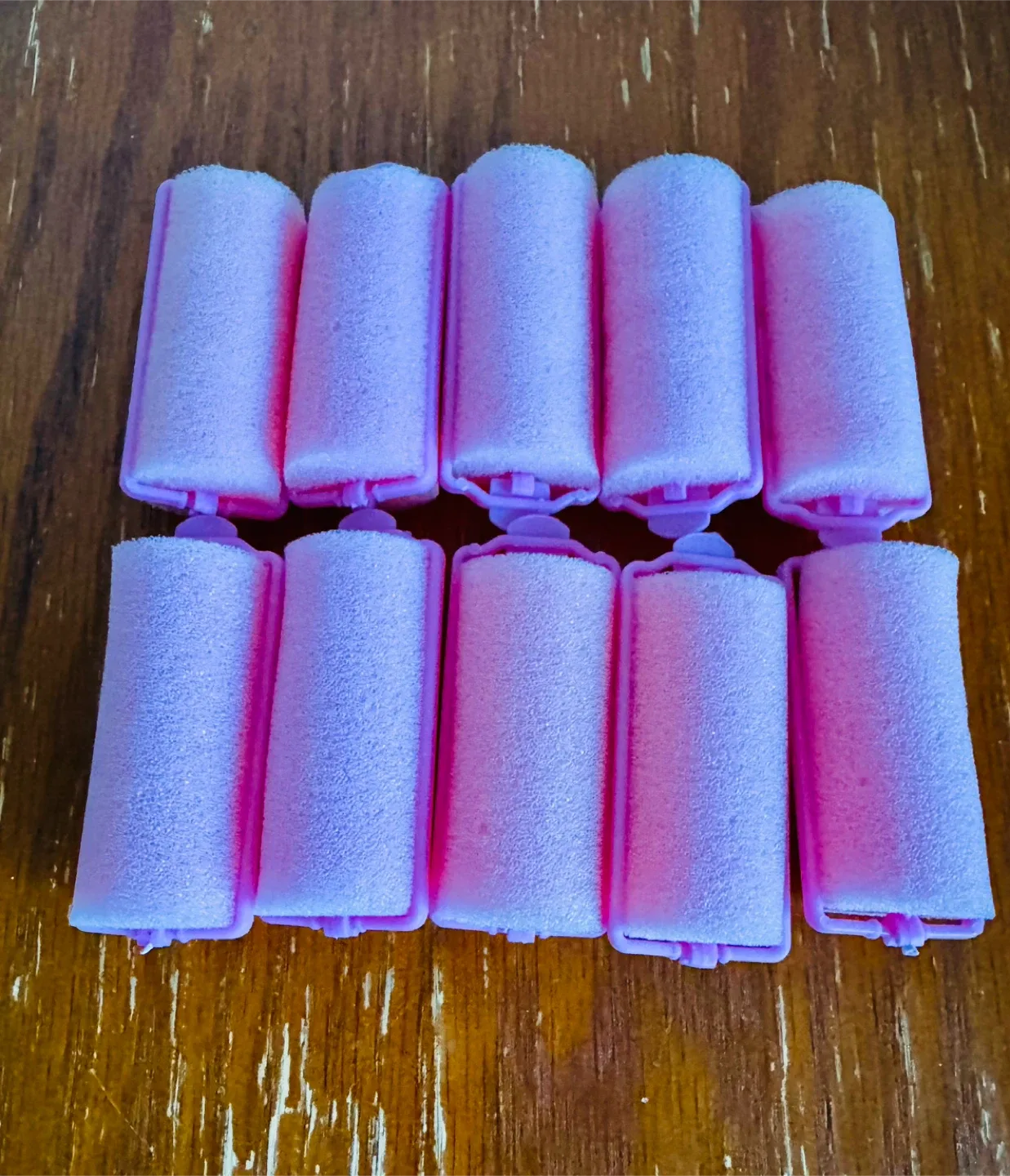 Pink Foam Hair Rollers - 10 Pack