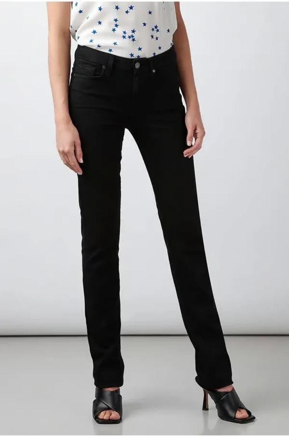 PAIGE Denim Hoxton Straight Leg Shadow Black Jeans (Size:29)