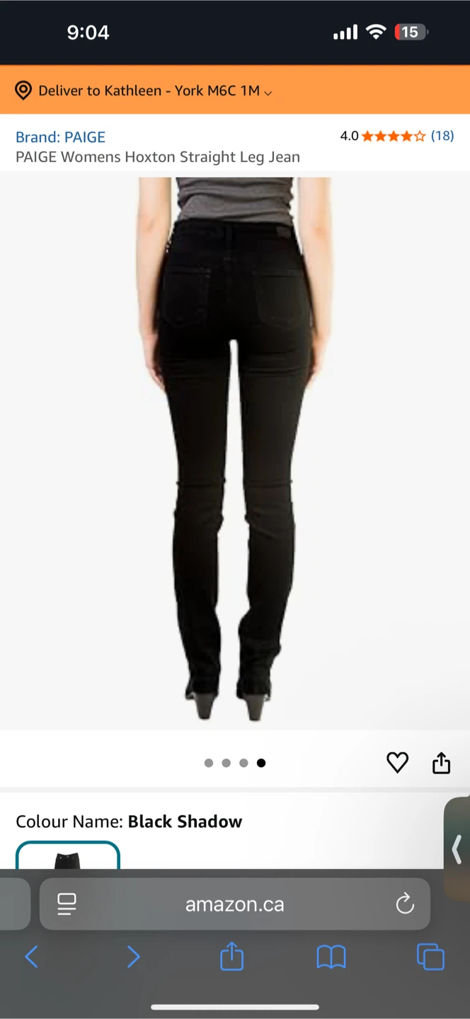PAIGE Denim Hoxton Straight Leg Shadow Black Jeans (Size:29) - photo 5