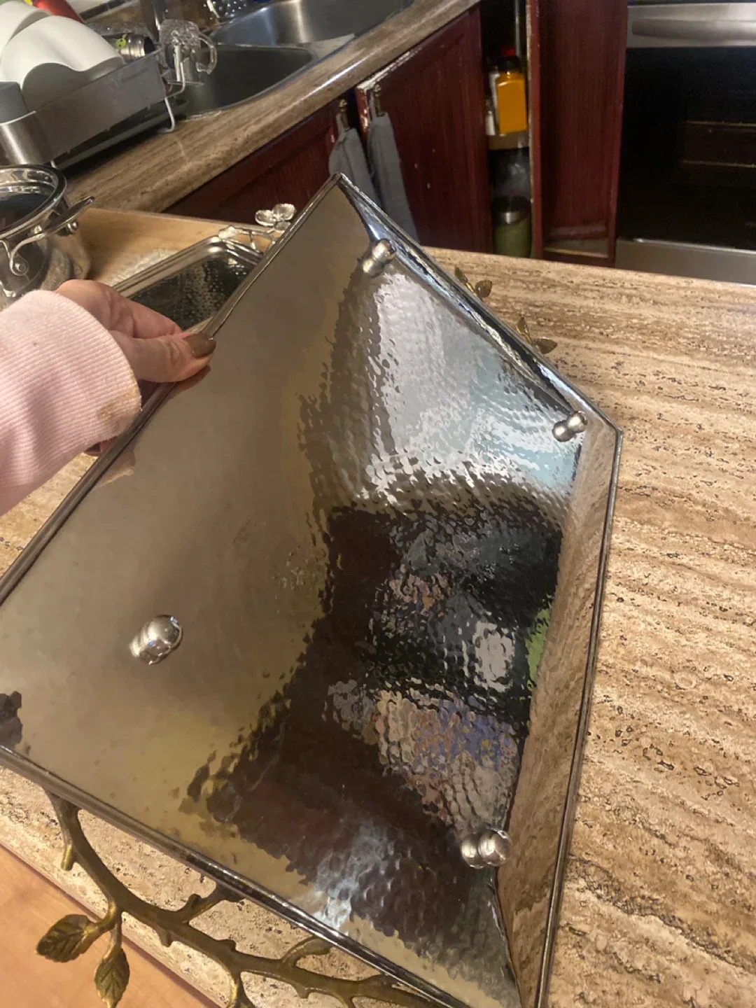 Silver Metal Decorative Tray image indicator(3)