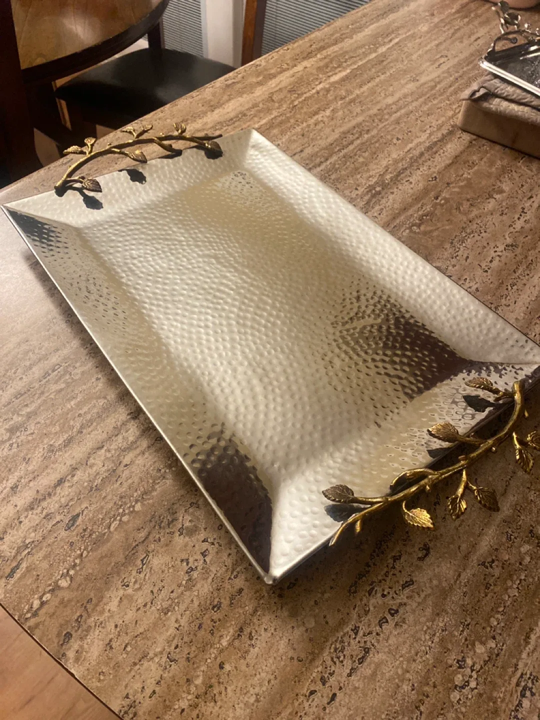 Silver Metal Decorative Tray