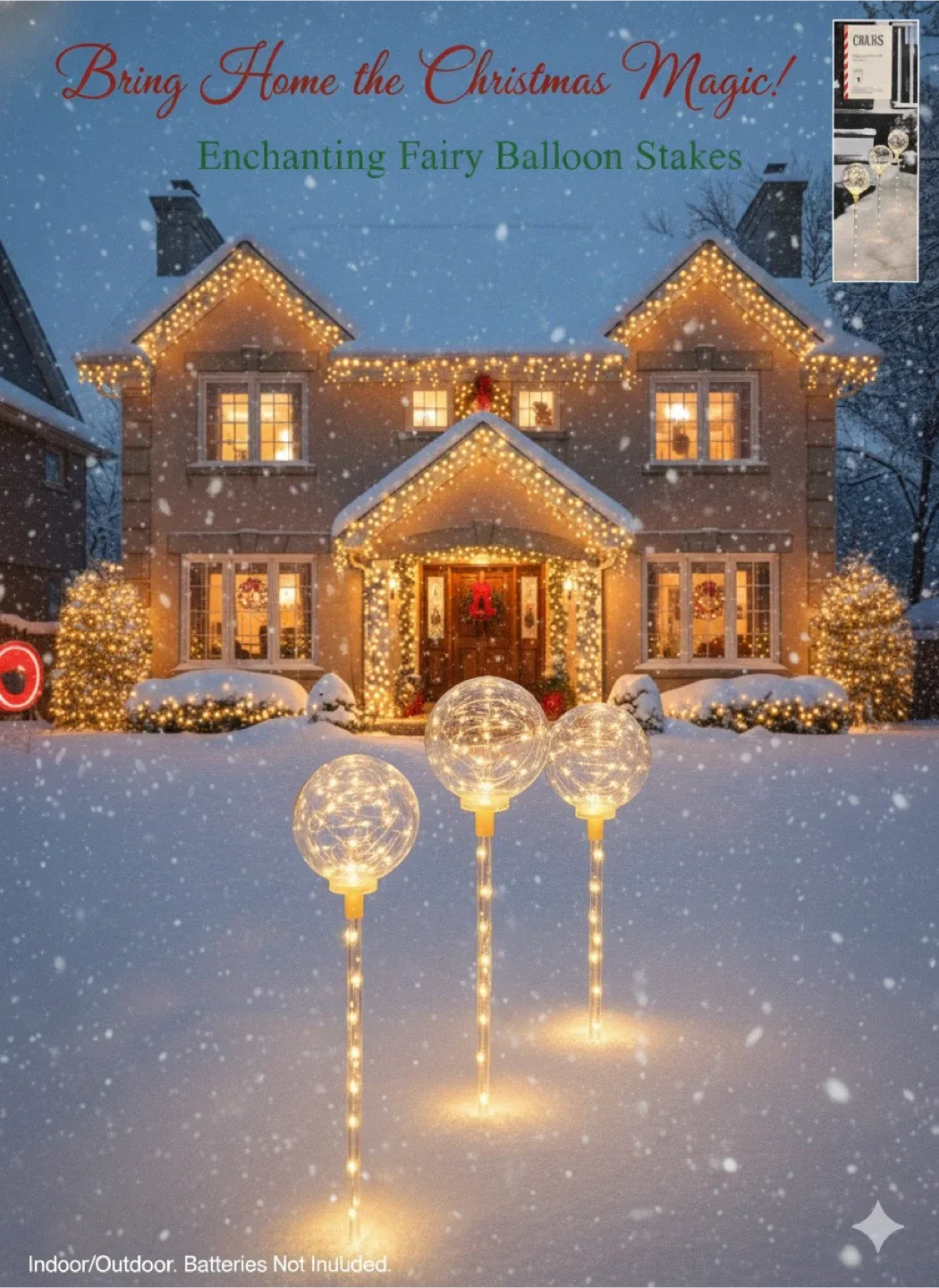 Canvas 29" Fairy Balloon Stakes - Set of 3