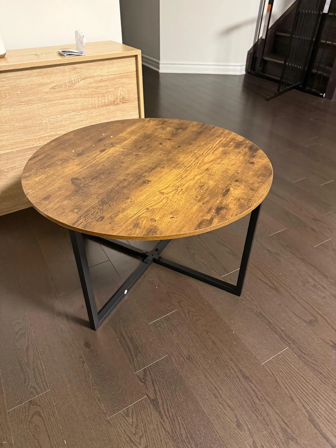 Round Coffee Table - Brown & Black - photo 2