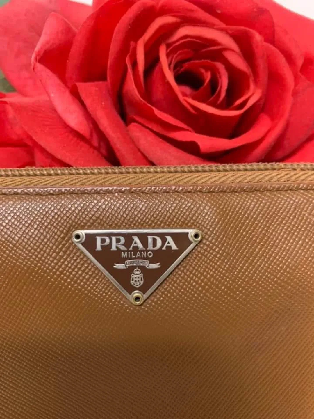 Prada Saffiano Leather Wallet - Tabacco Brown image indicator(2)