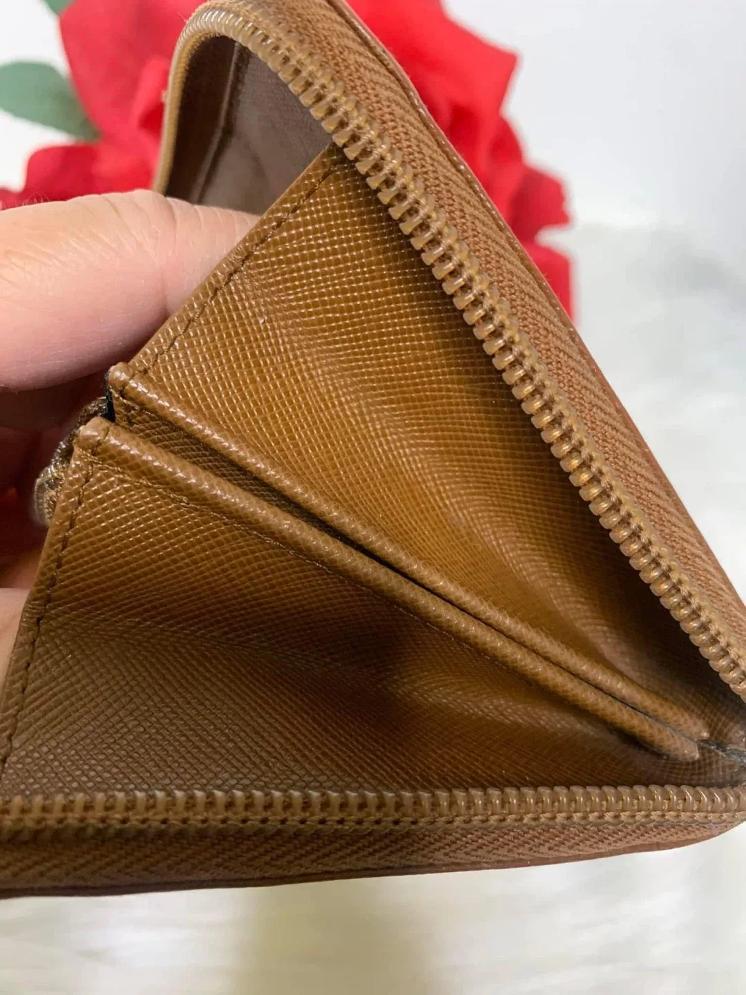 Prada Saffiano Leather Wallet - Tabacco Brown image indicator(6)