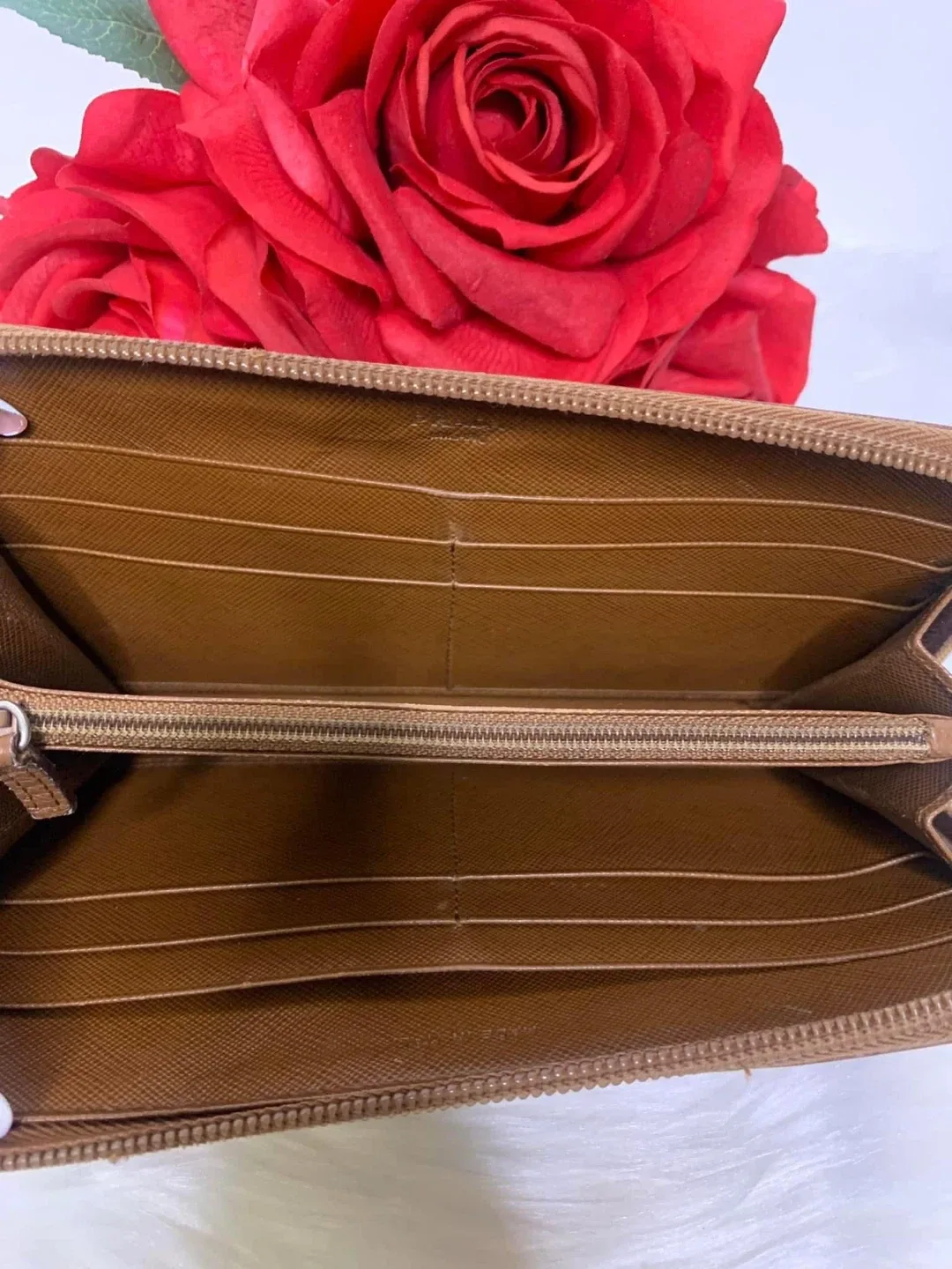 Prada Saffiano Leather Wallet - Tabacco Brown image indicator(5)