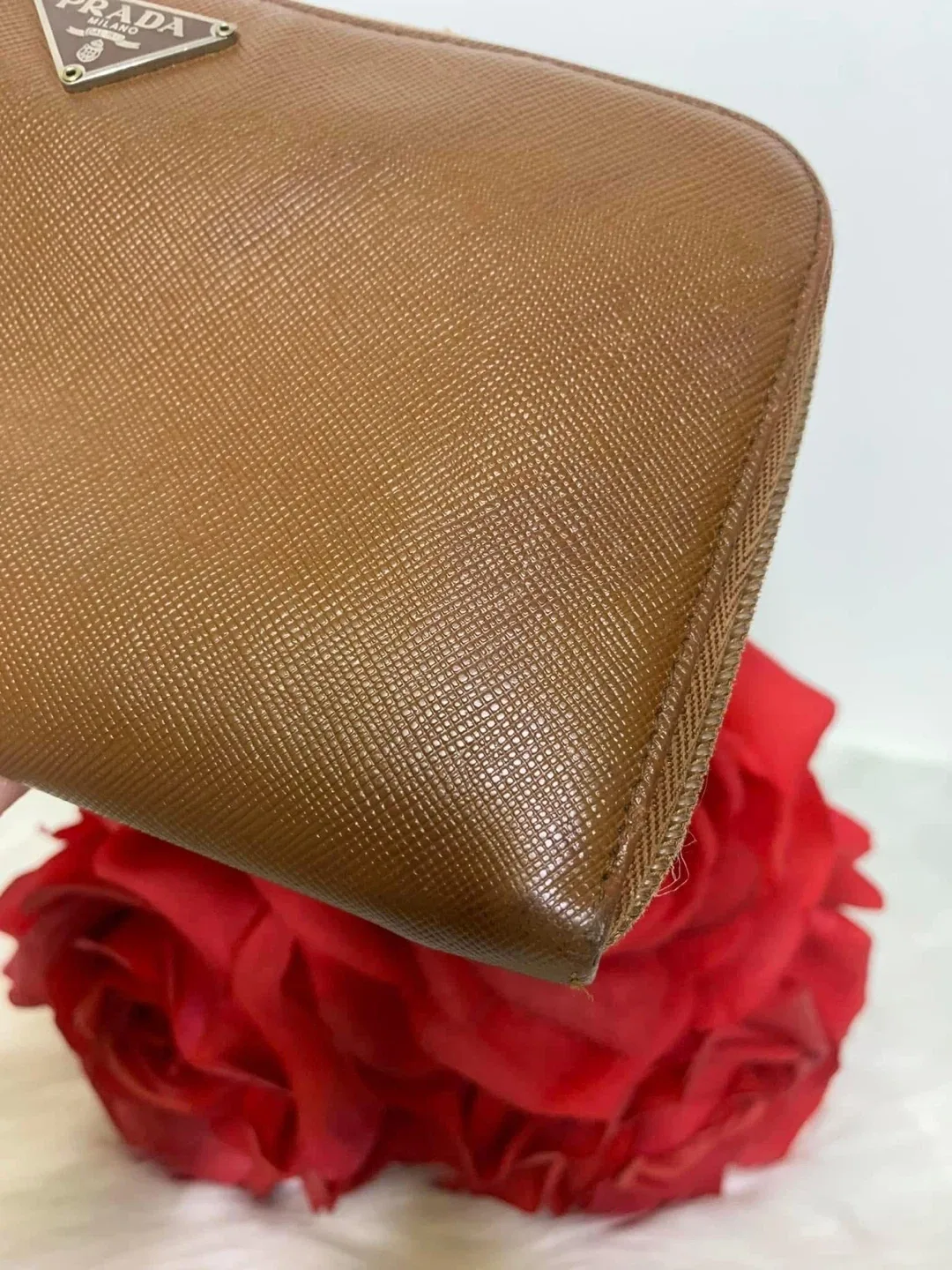 Prada Saffiano Leather Wallet - Tabacco Brown image indicator(8)